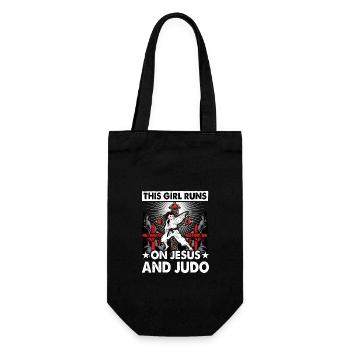 This Girl runs on Jesus and Judo - Gift Bag for Bottles - black - Front