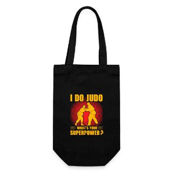 Ich mache Judo Was ist deine Superkraft? - Geschenkbeutel für Flaschen - Schwarz - Vorne