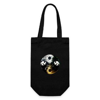 Yin Yang Panda - Geschenkbeutel für Flaschen - Schwarz - Vorne
