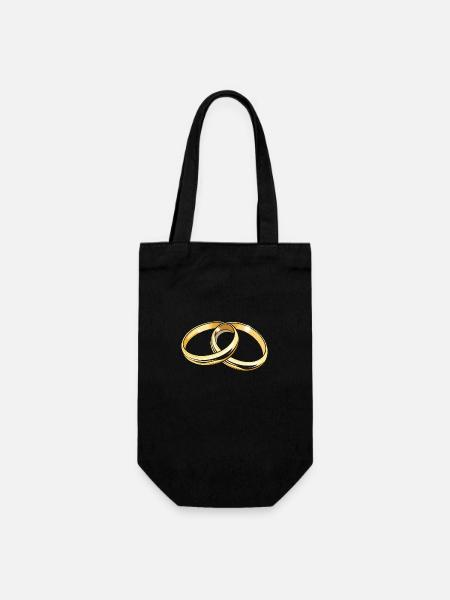Anneaux de mariage symbole mariage - Sac à bouteille - noir