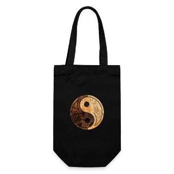 Yin Yang Logo - Geschenkbeutel für Flaschen - Schwarz - Vorne