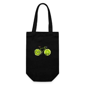 Rennrad Fahrrad Obst Frucht Vintage Retro Grunge - Geschenkbeutel für Flaschen - Schwarz - Vorne