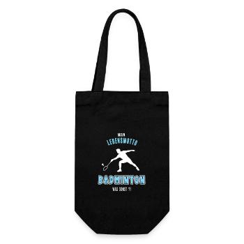 Badminton Badmintoner Badmintonspieler Federball - Geschenkbeutel für Flaschen - Schwarz - Vorne