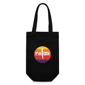 relax Entspannung wohlfühlen relaxen Yoga - Geschenkbeutel für Flaschen - Schwarz - Vorne