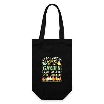 t shirt garten hühner - Geschenkbeutel für Flaschen - Schwarz - Vorne