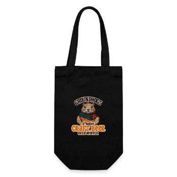 Murmeltiere bevorzugen Craft-Bier gegenüber dem Winterspaß - Geschenkbeutel für Flaschen - Schwarz - Vorne