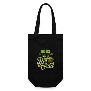 Hunde sind viel besser als ein Topf voller Gold St - Geschenkbeutel für Flaschen - Schwarz - Vorne
