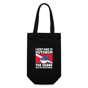Plongée sous-marine amusante – Citation de Outswim the Shark - Sac à bouteille - noir - Devant
