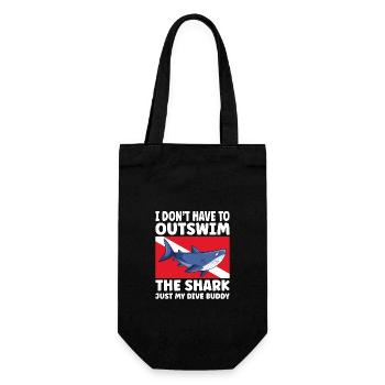 Plongée sous-marine amusante – Citation de Outswim the Shark - Sac à bouteille - noir - Devant
