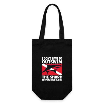 Plongée sous-marine amusante – Citation de Outswim the Shark - Sac à bouteille - noir - Devant