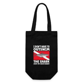 Plongée sous-marine amusante – Citation de Outswim the Shark - Sac à bouteille - noir - Devant
