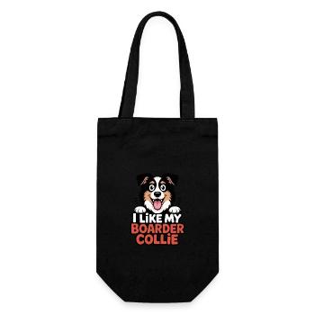 I like my Boarder Collie Hundeliebe - Gift Bag for Bottles - black - Front