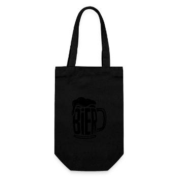 Bier - Funny Alcohol Logo - Gift Bag for Bottles - black - Front