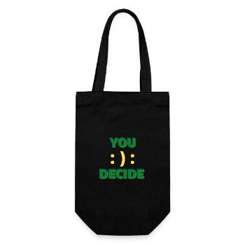 You decide Happy or sad - Gift Bag for Bottles - black - Front