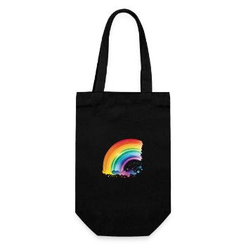 Regenbogen halbrund - Geschenkbeutel für Flaschen - Schwarz - Vorne