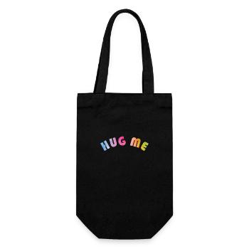 HUG ME Regenbogenfarben - Geschenkbeutel für Flaschen - Schwarz - Vorne