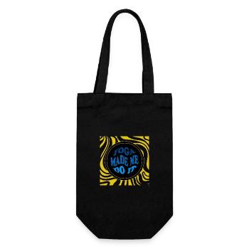 Yoga made me do it - Geschenkbeutel für Flaschen - Schwarz - Vorne
