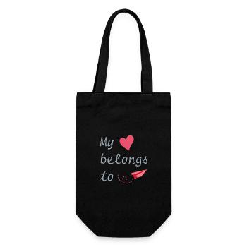 My heart belongs to - Gift Bag for Bottles - black - Front