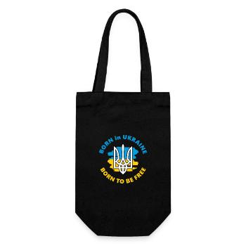 Born in Ukraine. Born to be free - Gift Bag for Bottles - black - Front