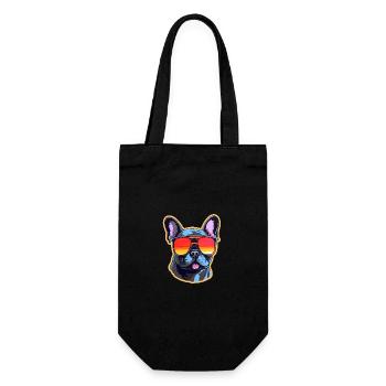 French bulldog with sunglasses - Gift Bag for Bottles - black - Front