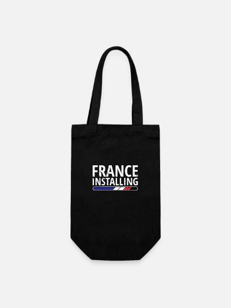 France Flag Used Look French Flag - Gift Bag for Bottles - black