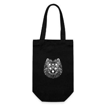 Abstract Pomeranian - White Design - Gift Bag for Bottles - black - Front