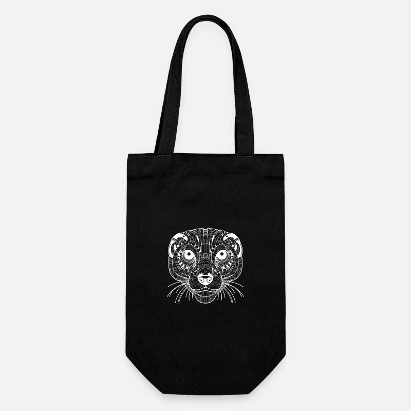 Biomechanical Meerkat - White Design - Gift Bag for Bottles - black