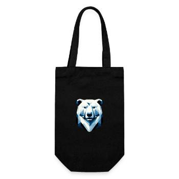 Abstract Geometric Polar Bear - Color Design - Gift Bag for Bottles - black - Front