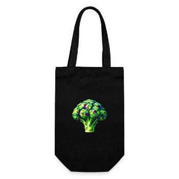 Abstract Geometric Broccoli - Vibrant Color Design - Gift Bag for Bottles - black - Front