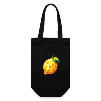 Abstract Geometric Lemon - Vivid Color Design - Gift Bag for Bottles - black - Front