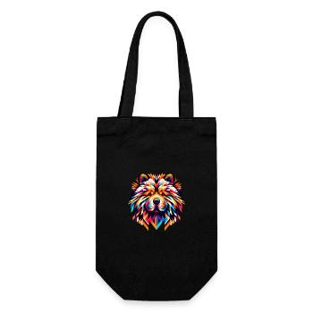 Chow Chow géométrique vibrant : Canine artistique - Sac à bouteille - noir - Devant
