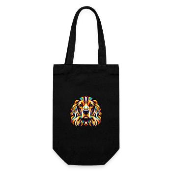 Geometric Cocker Spaniel: Symphony of Shapes - Gift Bag for Bottles - black - Front