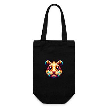 Portrait de hamster géométrique : Art polygonal coloré - Sac à bouteille - noir - Devant