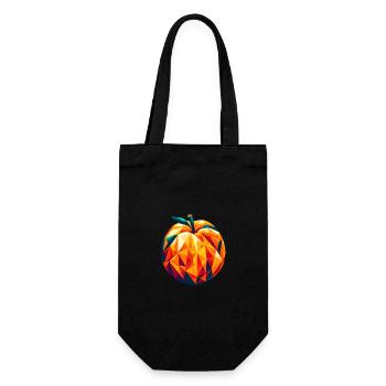 Geometric Apricot: Low-Poly Fruit Art - Gift Bag for Bottles - black - Front