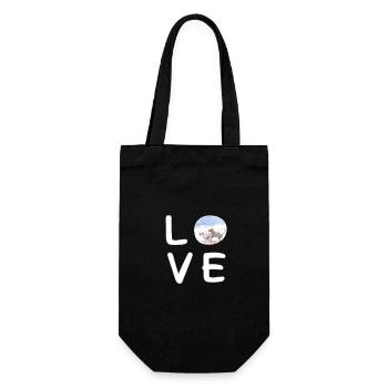 LOVE - Geschenkbeutel für Flaschen - Schwarz - Vorne