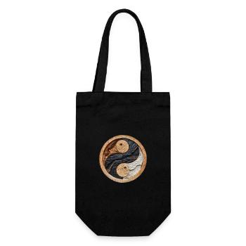 Yin Yang Logo - Geschenkbeutel für Flaschen - Schwarz - Vorne