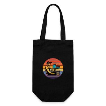 Retro Programmer: Vintage Computing Aesthetic - Gift Bag for Bottles - black - Front
