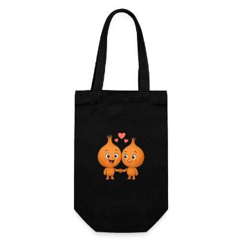 Cute onions with hearts - Gift Bag for Bottles - black - Front