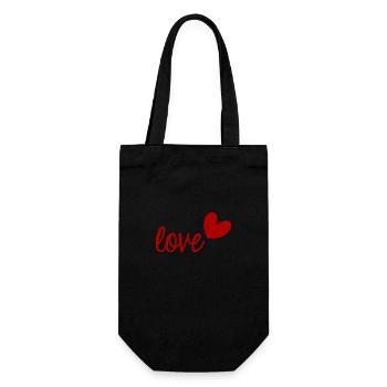 LIEBE. ICH LIEBE DICH. VALENTINSTAG. JUNGGESELLINNENABSCHIED. ICH LIEBE DICH. - Geschenkbeutel für Flaschen - Schwarz - Vorne
