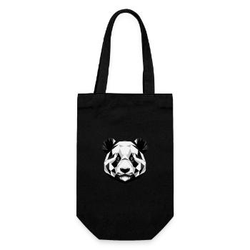 Abstract Geometric Panda - Monochrome Design - Gift Bag for Bottles - black - Front