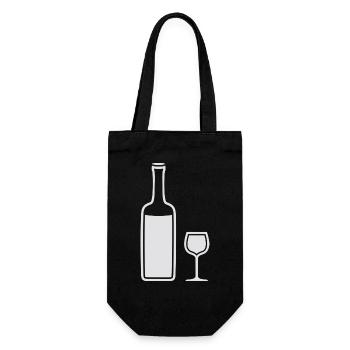 Le vin - Sac à bouteille - noir - Devant