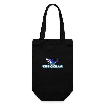 SAFE THE OCEAN SHARK - Geschenkbeutel für Flaschen - Schwarz - Vorne