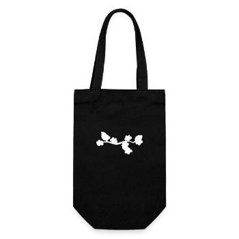 Flower Leaf Line Nature Branch Shape - Gift Bag for Bottles - black - Front