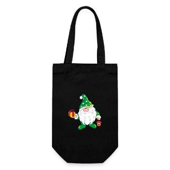 Nordic gnome with gift - Gift Bag for Bottles - black - Front