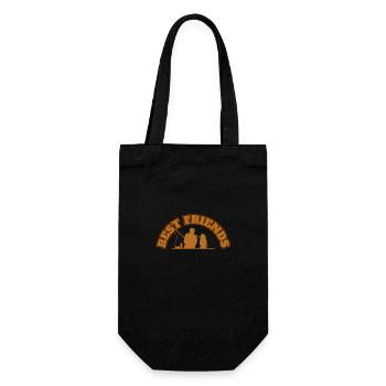 Best Friends Father With Daugher Fishing Brown - Gift Bag for Bottles - black - Front