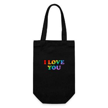 I love you - rainbow - gay marriage - Gift Bag for Bottles - black - Front