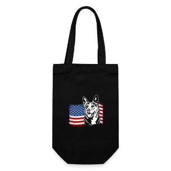 Australien Boeud Chien US Amérique Drapeau Wilsigns - Sac à bouteille - noir - Devant