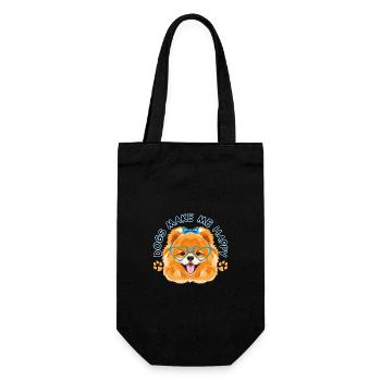 Les chiens me rendent heureux - Sac à bouteille - noir - Devant