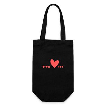 Symbol Herz Liebe rot - Geschenkbeutel für Flaschen - Schwarz - Vorne