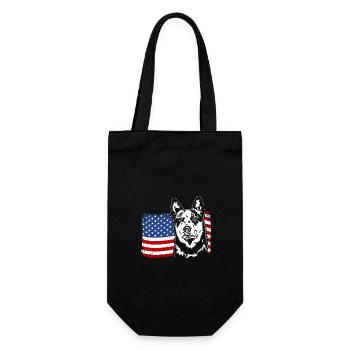 Australian Cattle Dog US America Flag Wilsigns - Gift Bag for Bottles - black - Front